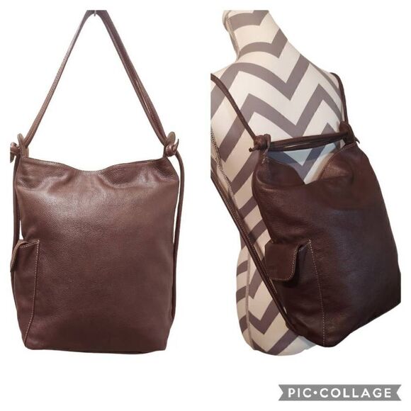 Naor Jacoby Leather Vesatile Backpack - Picture 1 of 9